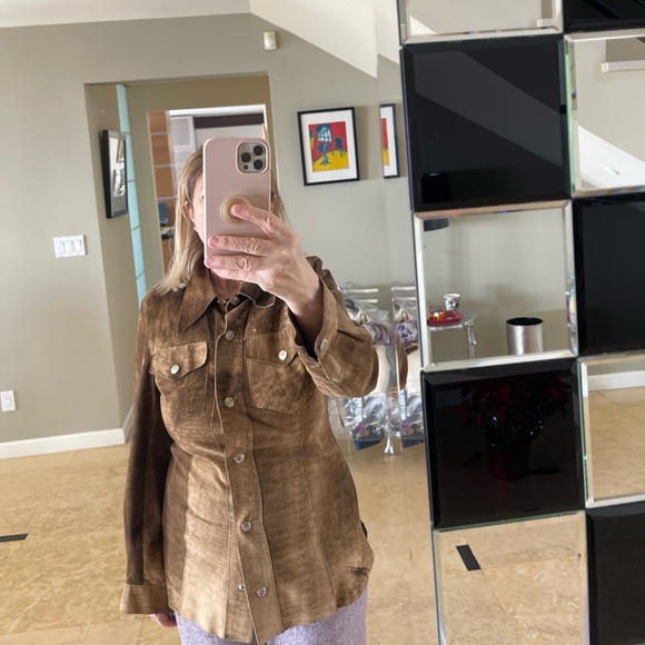 VINTAGE DOLCE & GABBANA BROWN LEATHER JACKET - Picture 2 of 10